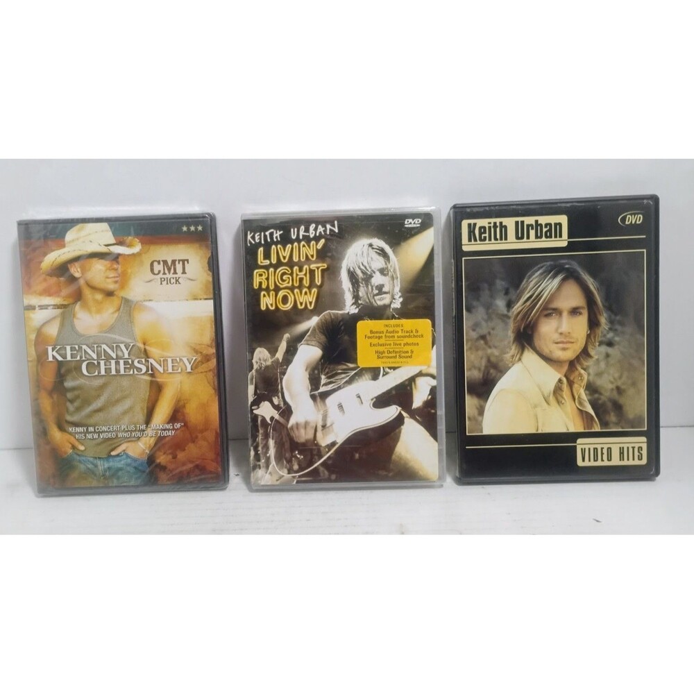 COUNTRY MUSIC 3 CT CONCERT LIVE DVD LOT KENNY CHESNEY & KEITH URBAN READ!!